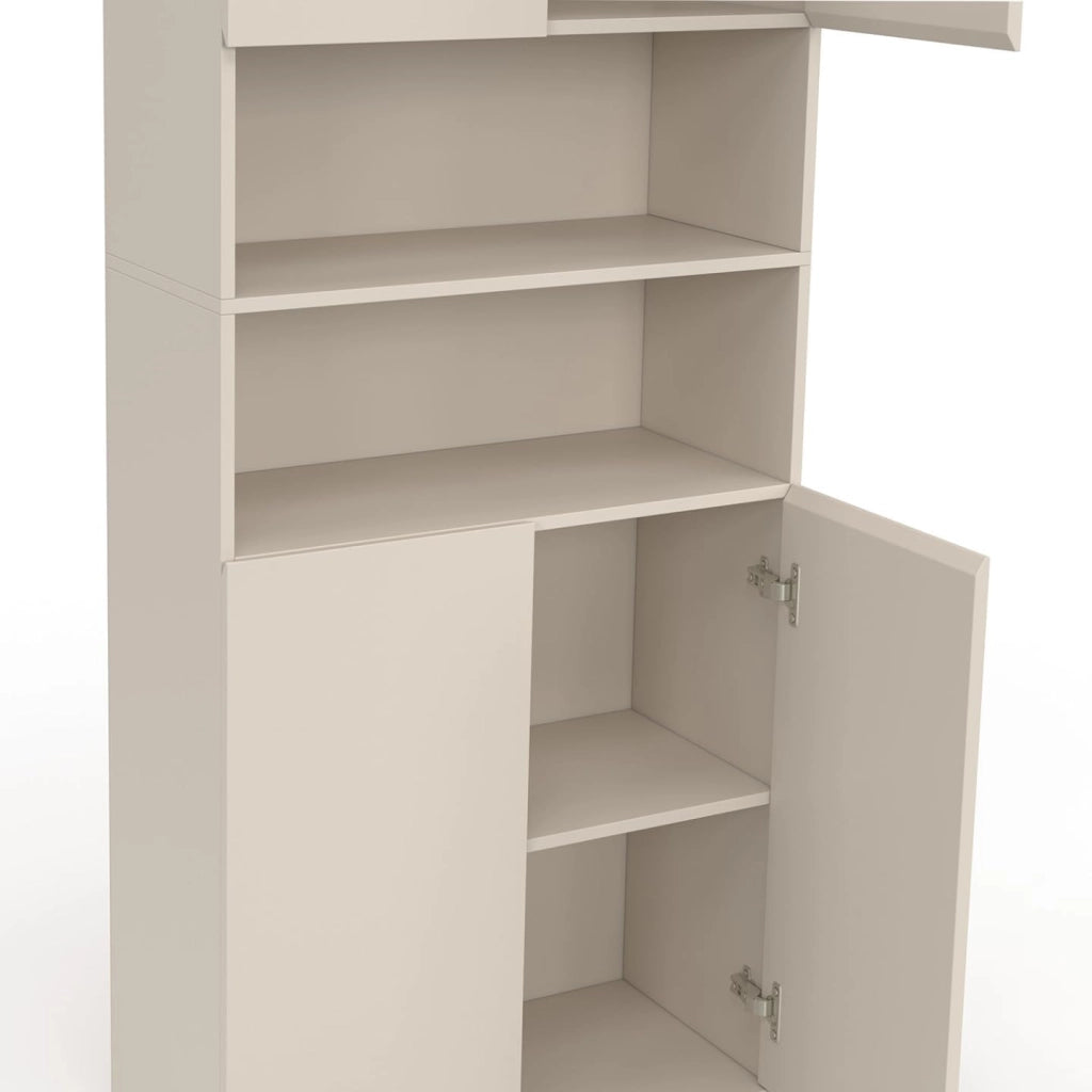 Mobile da bagno TOMI a 4 ante e 2 nicchie in legno beige