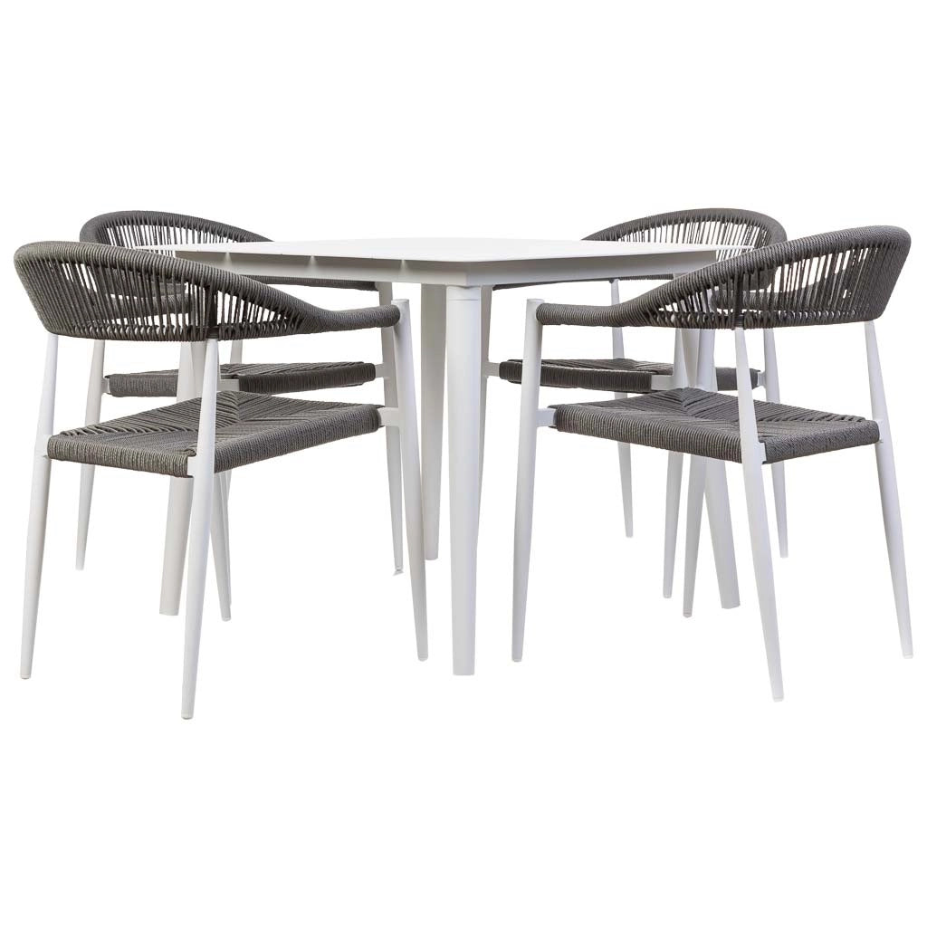 Set tavolo e 4 sedie multicolore, tavolo: 90x90x74.sedia(4): 56x60x78