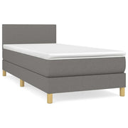 Letto singolo | Letto per adulti | Giroletto a Molle con Materasso Grigio Scuro 80x200 cm Tessuto