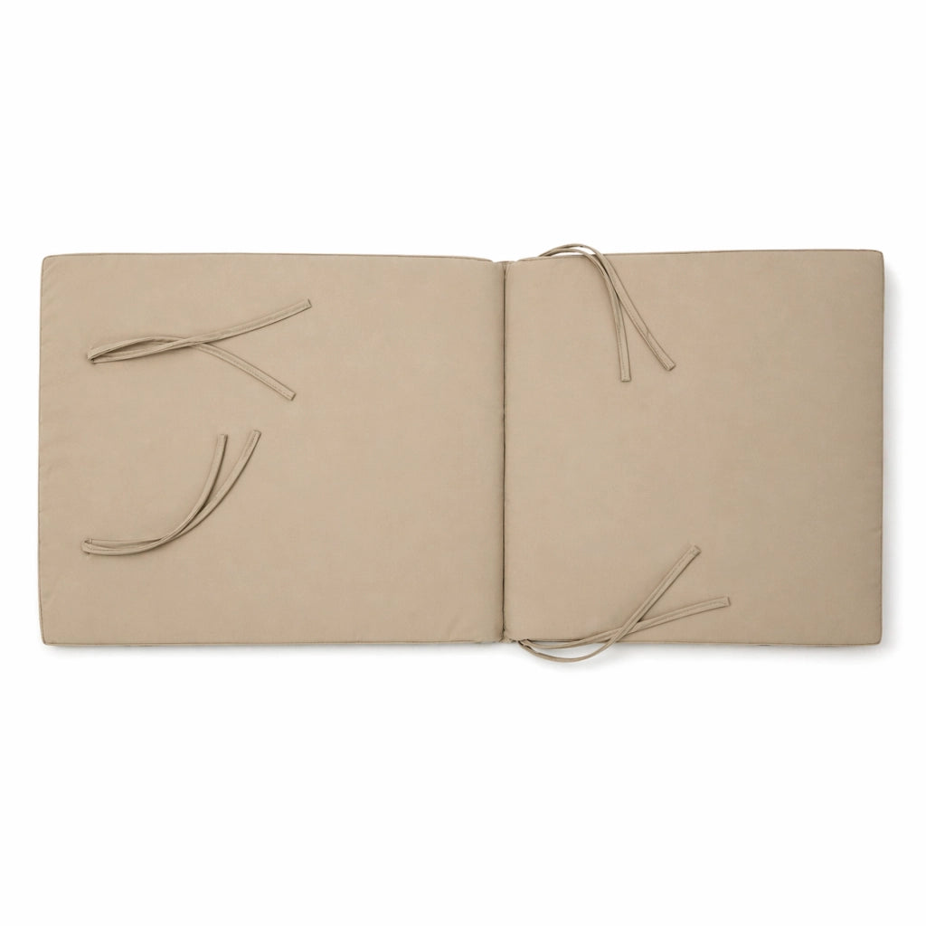 Cuscino con schienale per sedia 115x50 cm con Laccetti in poliestere - Beige