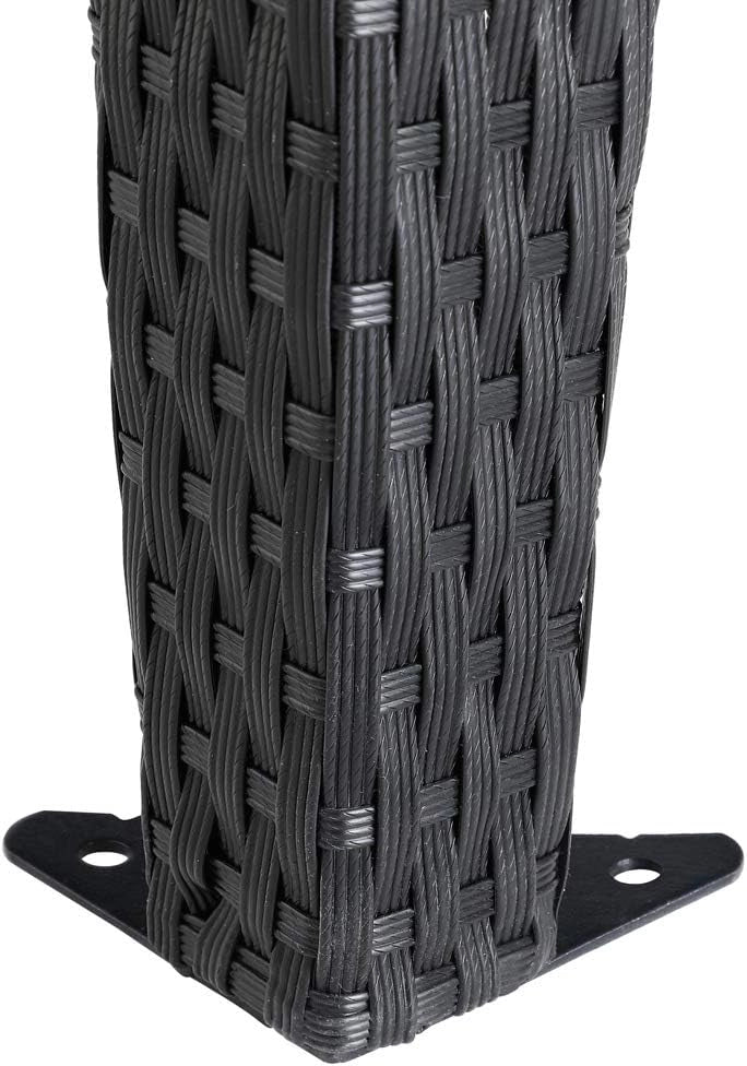Gazebo da Giardino 3x3m Polyrattan Idrorepellente Padiglione Tendone Festa Protezione UV Crema