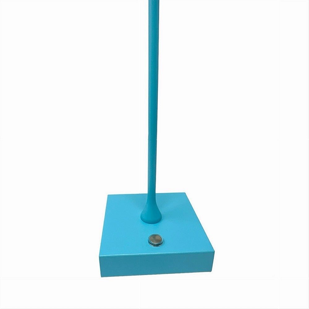 Trade Shop - Lampada Tavolo Ricaricabile Usb 10 Watt 3 Colorazione Di Luce Vari Colori D27-3c - Azzurro
