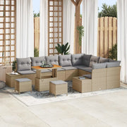Set Divano da Giardino con cuscino 12 pcs Beige polyrattan 3362827