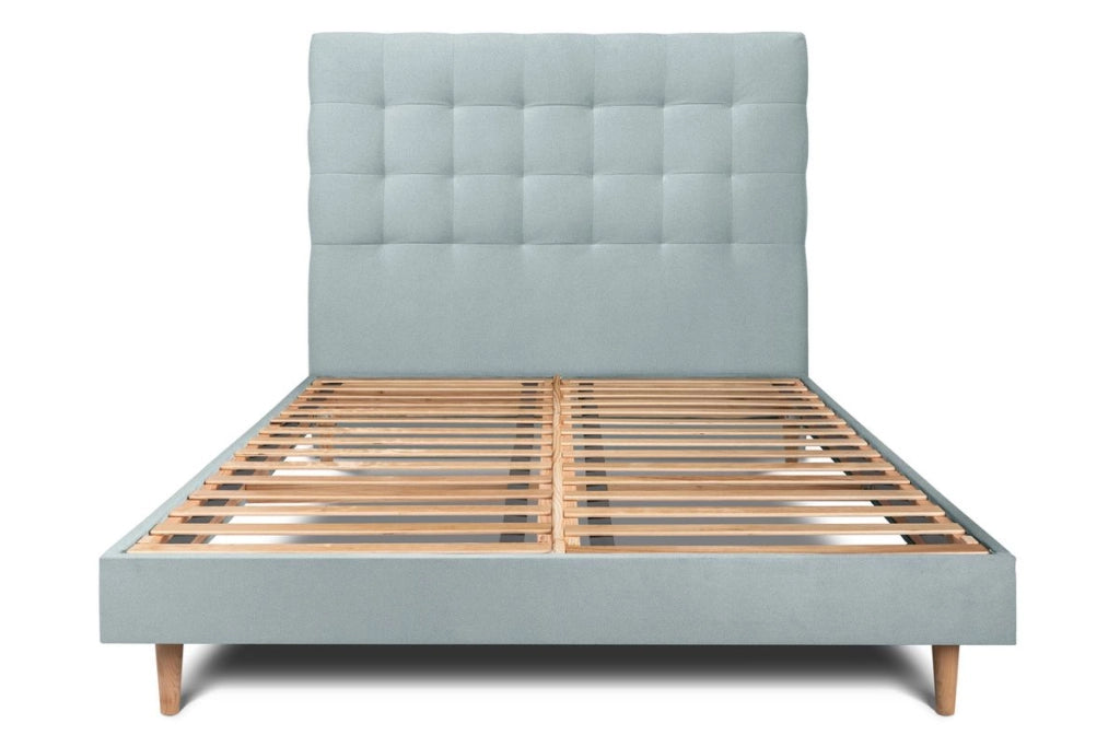 Letto 150x190 cm con testata imbottita - Tessuto velluto