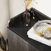 Armadio Scarpiera Salvaspazio Regolabile, Scarpiera Moderna in Legno per 12 Paia di Scarpe con 4 Ripiani Aperti, 83x30x90 cm, Nero