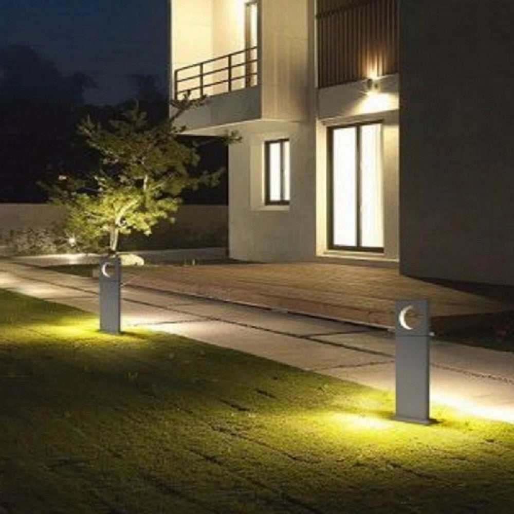 Trade Shop - Lampada Palo Da Giardino Led Cerchio 50cm 12 W Grigio Luce 6500k 4000k 3000k Es60 -