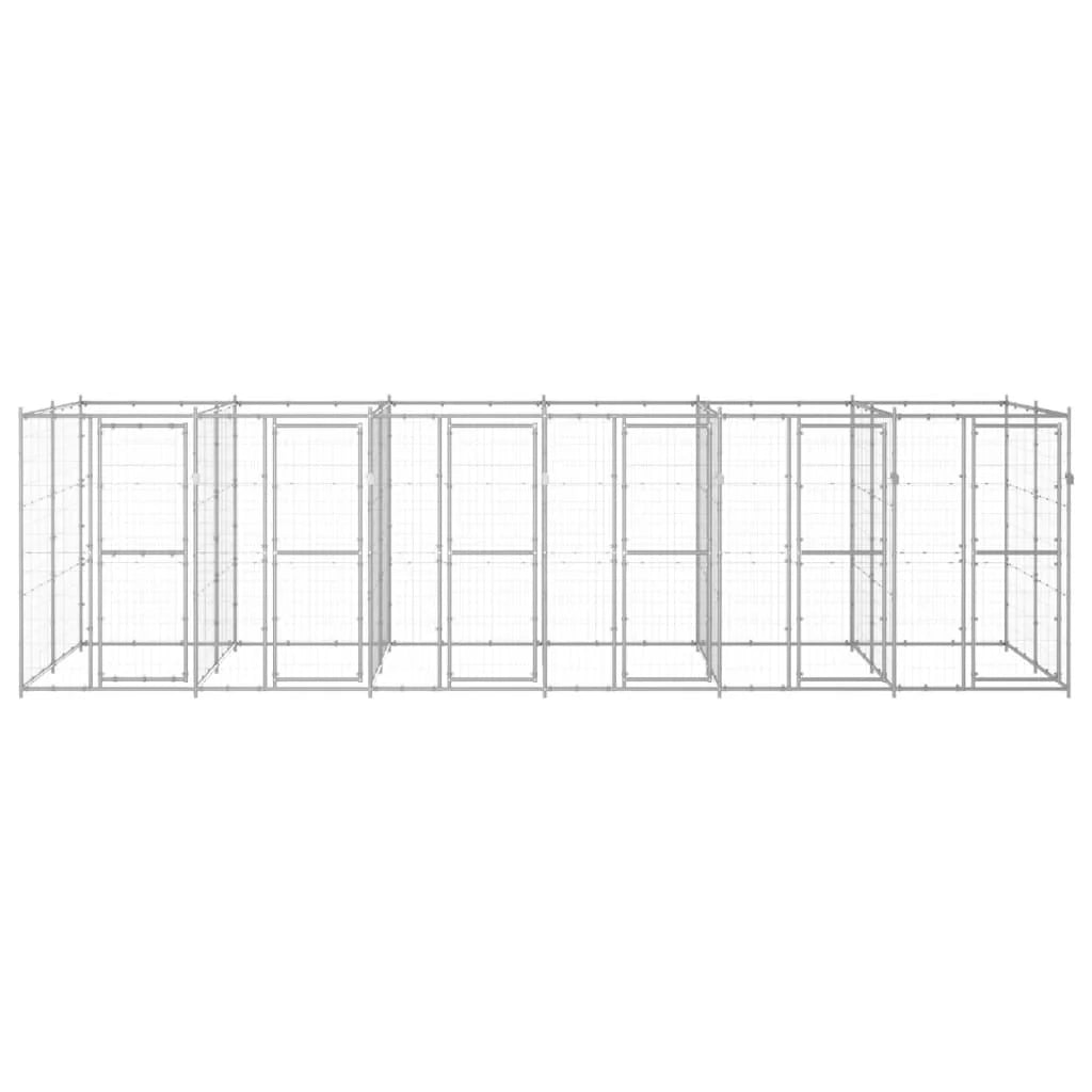 Recinto per animali da esterno per cani in acciaio zincato 14,52 m² 02_0000407