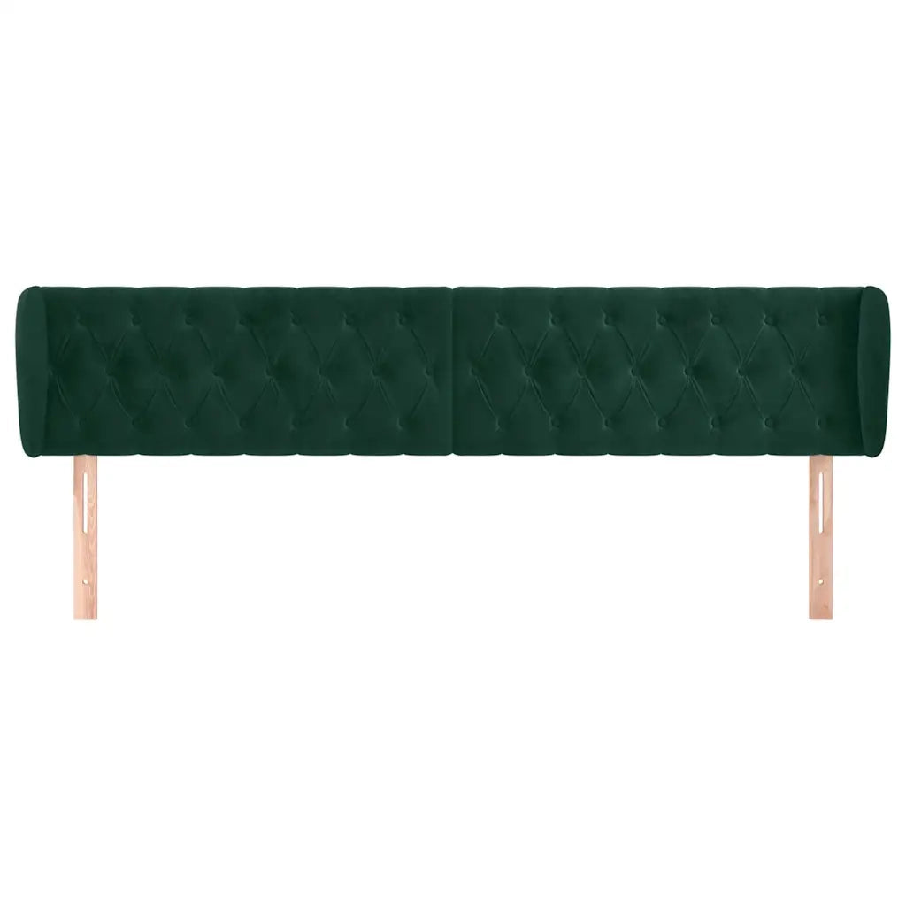 Testiera ad Orecchio Verde Scuro 203x23x78/88 cm in Velluto