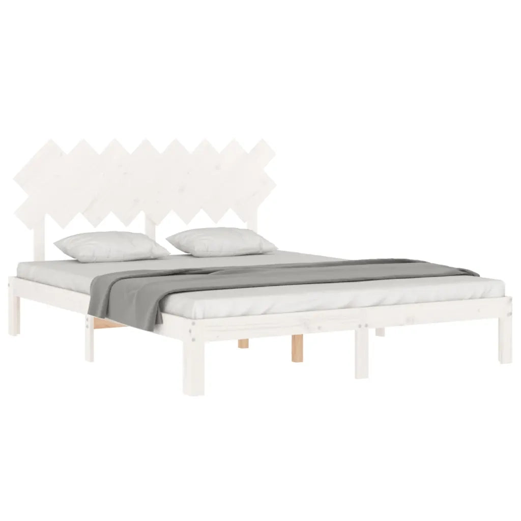 Giroletto senza Materasso Bianco 160x200 cm Legno Massello Pino 3193737