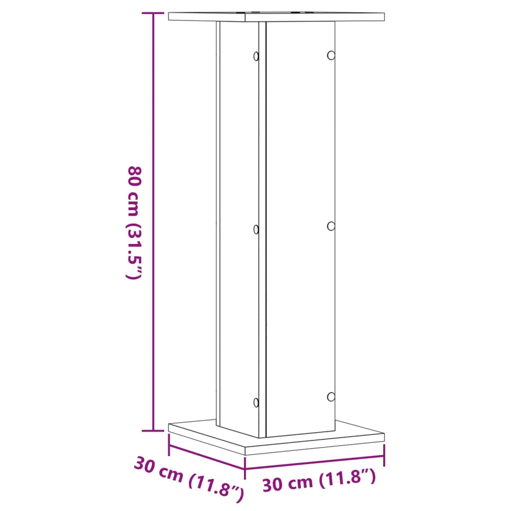 Supporti Altoparlanti 2 pz Rovere 30x30x80 cm in Multistrato CFW5080253