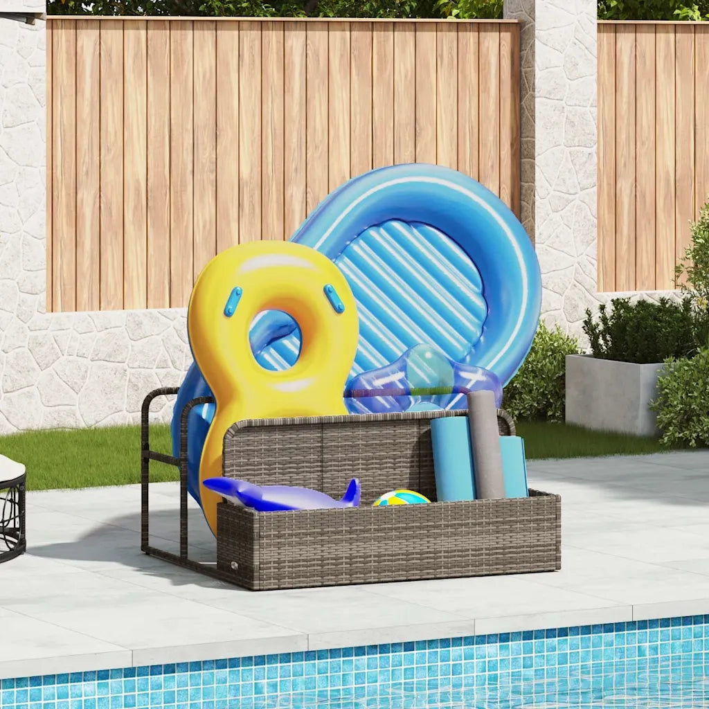 vidaXL Galleggiante a Bordo Piscina Grigio 110x100x57 cm in Polyrattan