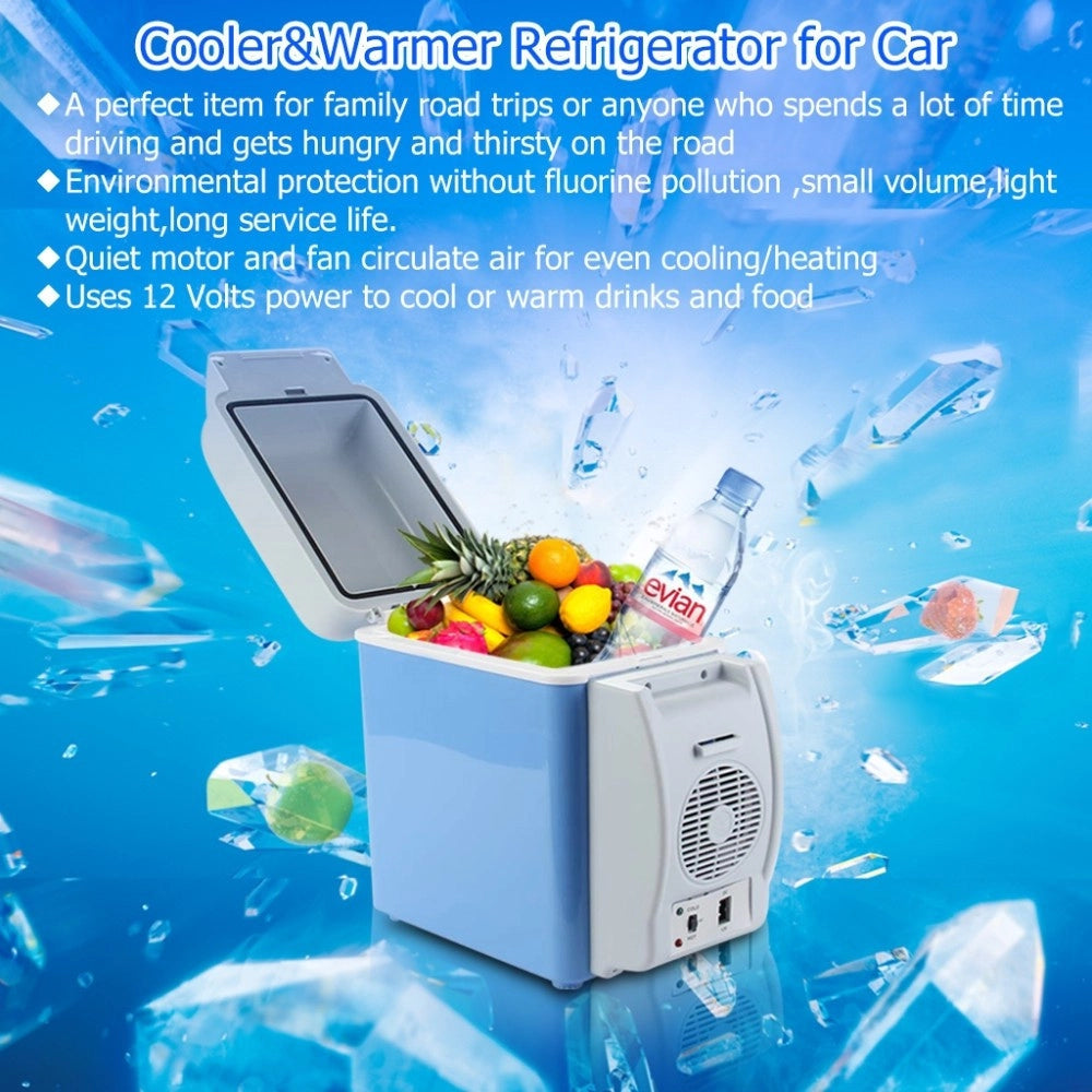 Trade Shop - Mini Frigorifero Frigo Portatile 7,5 Litri 12v Scaldavivande Auto Barca Camper -