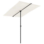 Ombrellone da esterno con palo in alluminio 2 x 1,5 m bianco sabbia 02_0021267