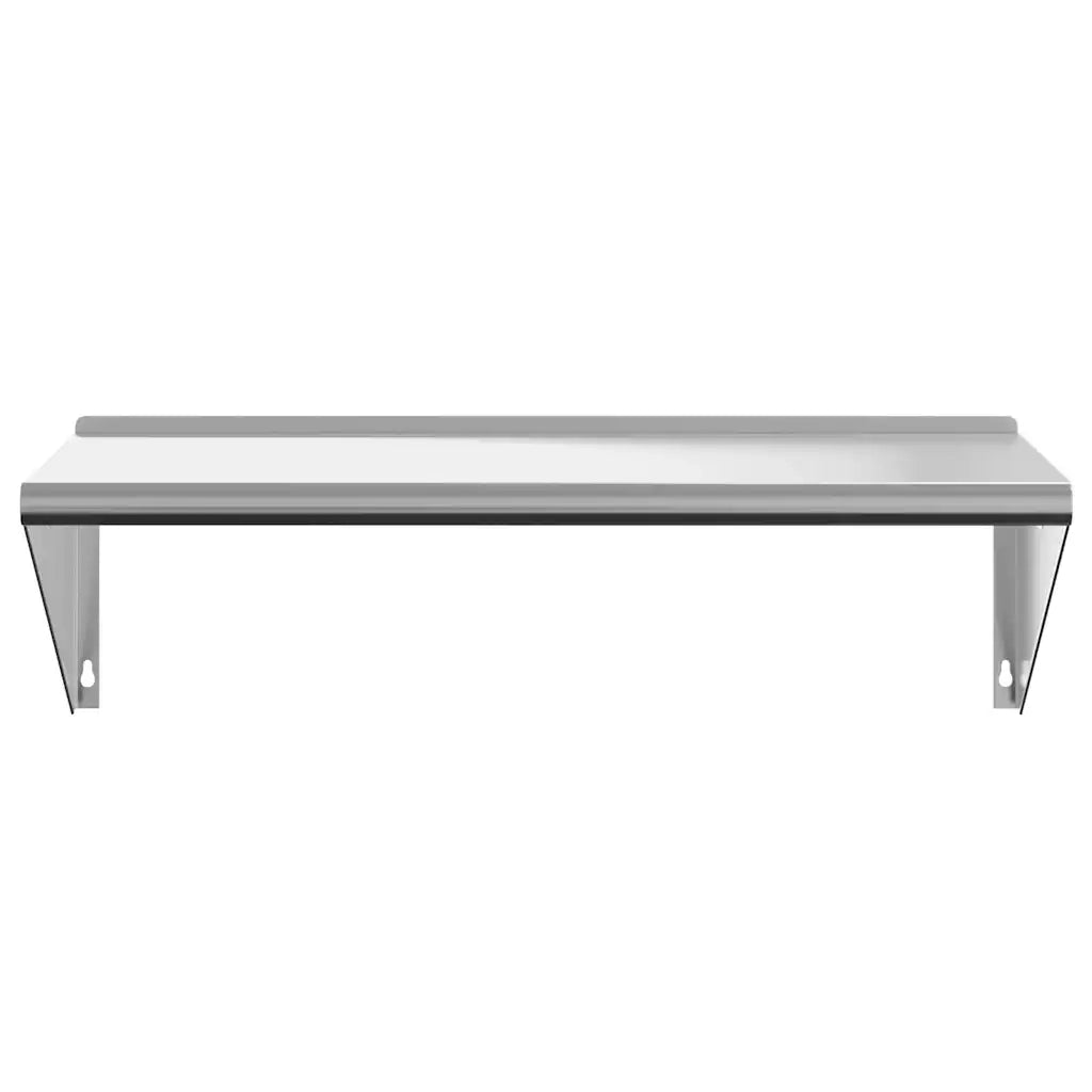 Mensola a Muro | Mensola a parete 100x45x31 cm Argento in Acciaio Inossidabile