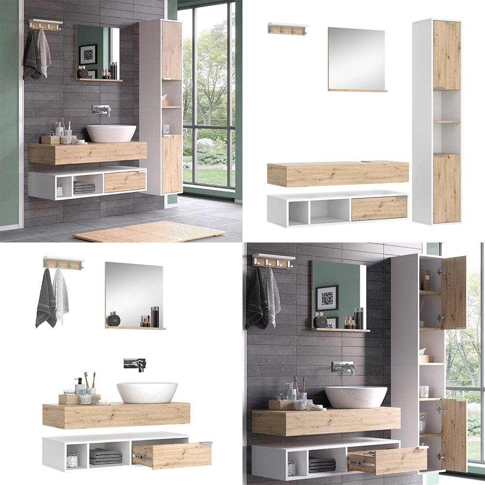 Vicco Set di mobili da bagno Bianco 5 parti
