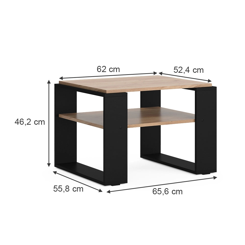 Vicco Tavolino da salotto Quercia dorata 65.6 x 55,8 cm con ripiano