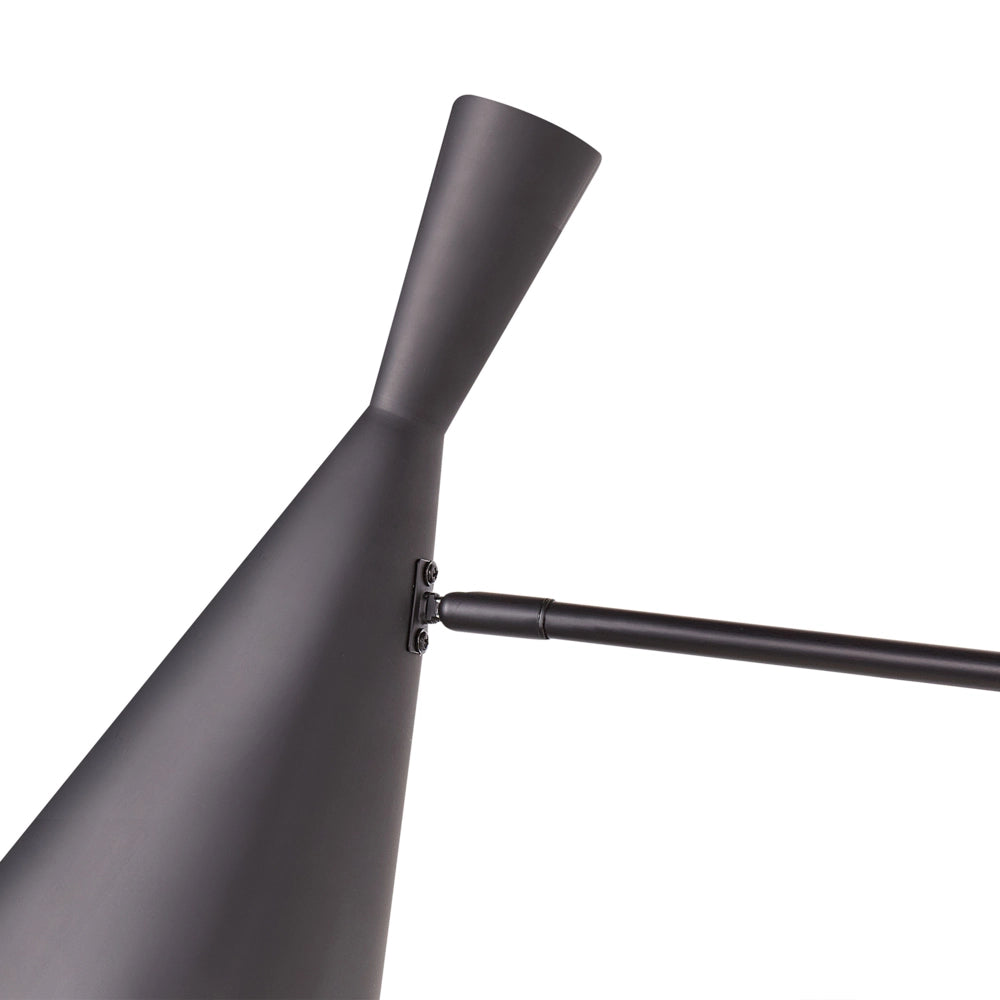 Lampada da parete moderna con paralume a cono in metallo  nero braccio regolabile e interruttore on/off soggiorno camera da letto