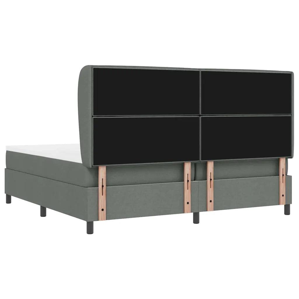 Letto a molle con materasso Grigio scuro 200 x 200 cm Tessuto 3340523