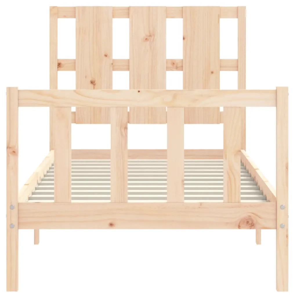 Letto senza Materasso-Struttura Letto 90x190 cm in Legno Massello di Pino 389216