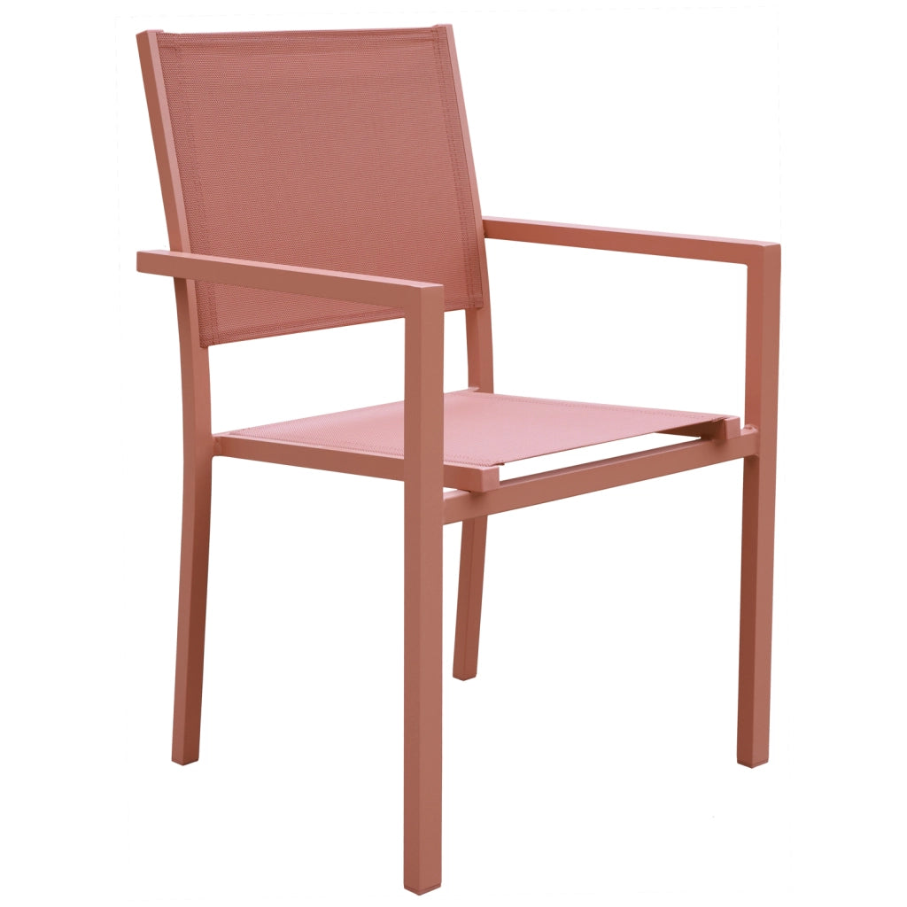 Set di mobili da giardino BARI in textilene terracotta 8 posti - alluminio terracotta