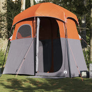 vidaXL Tenda da Doccia 2 Persone Grigio e Arancione Impermeabile