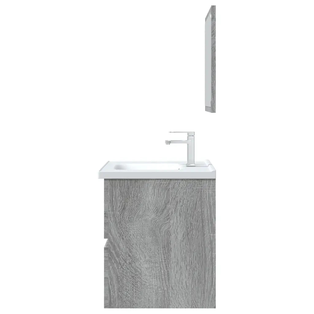 Set Mobili da Bagno 2 pz Grigio Sonoma in Legno Multistrato 815736