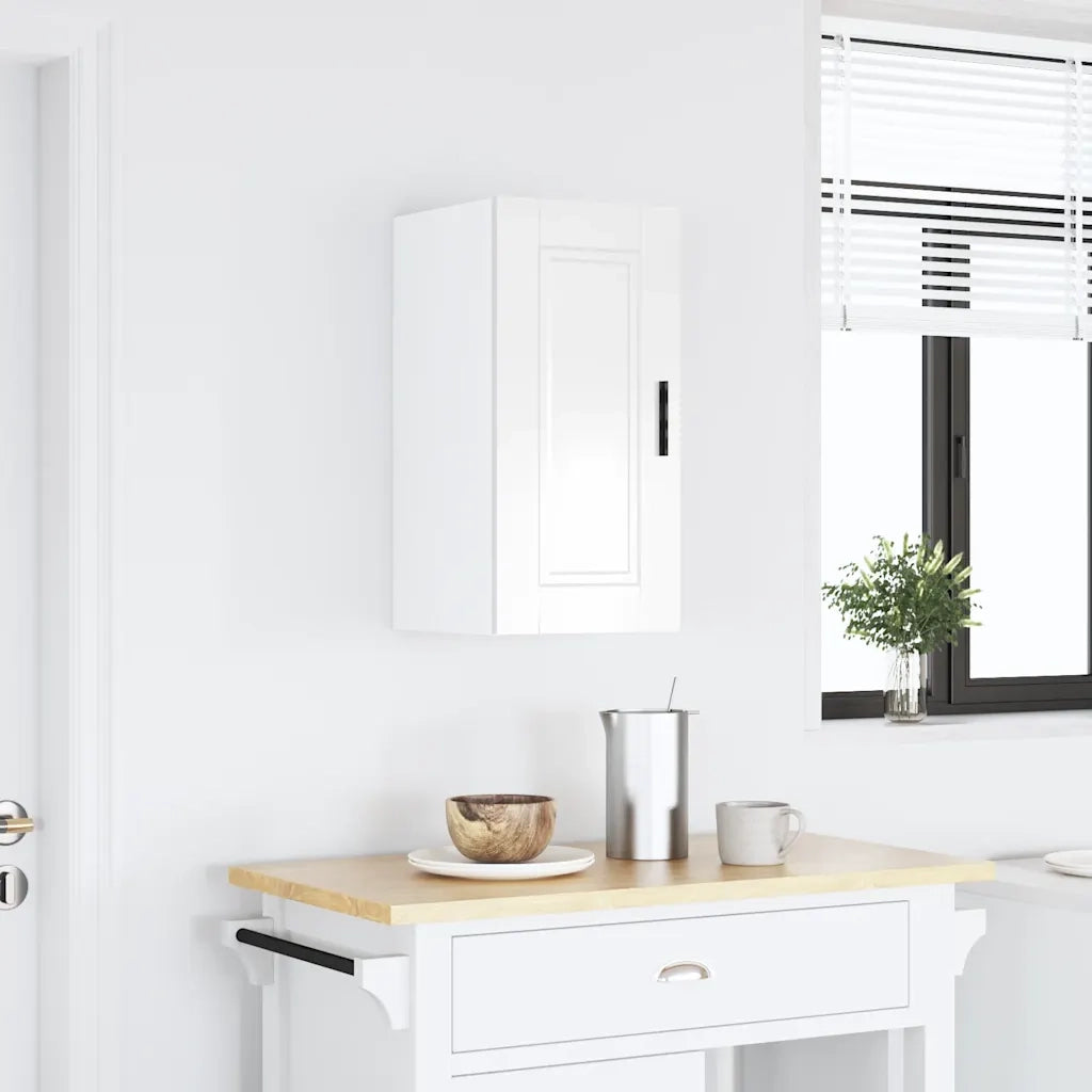vidaXL Pensile da Cucina Porto Bianco Lucido in Legno Multistrato
