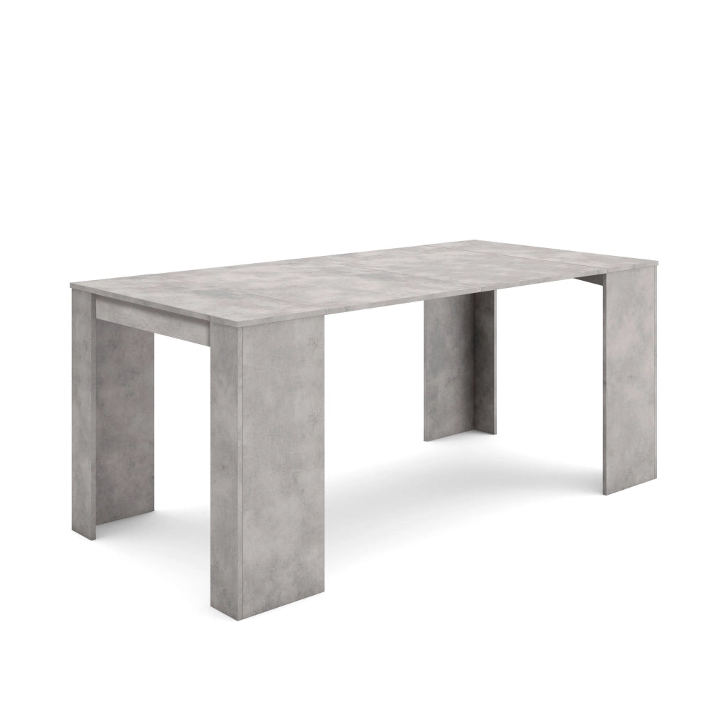Consolle allungabile, 180x90x77cm, Per 8 persone, Tavolo da pranzo, grigio cemento RF2625