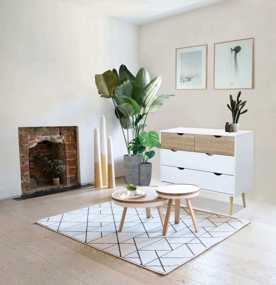 Mobile Terence 99x39x82 h cm in Legno Bianco