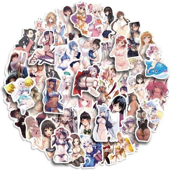 Sticker Anime Sexy Donna Acquario - 50 pezzi Pacchetto Sticker Anime Donna Sexy - Laptop Telefono Ombrello Bagaglio Casco Skateboard Auto