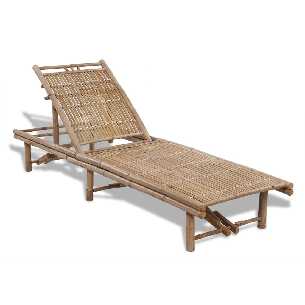 Lettino prendisole sedia a sdraio lettino prendisole letto da giardino patio mobili da esterno bambù 02_0012698
