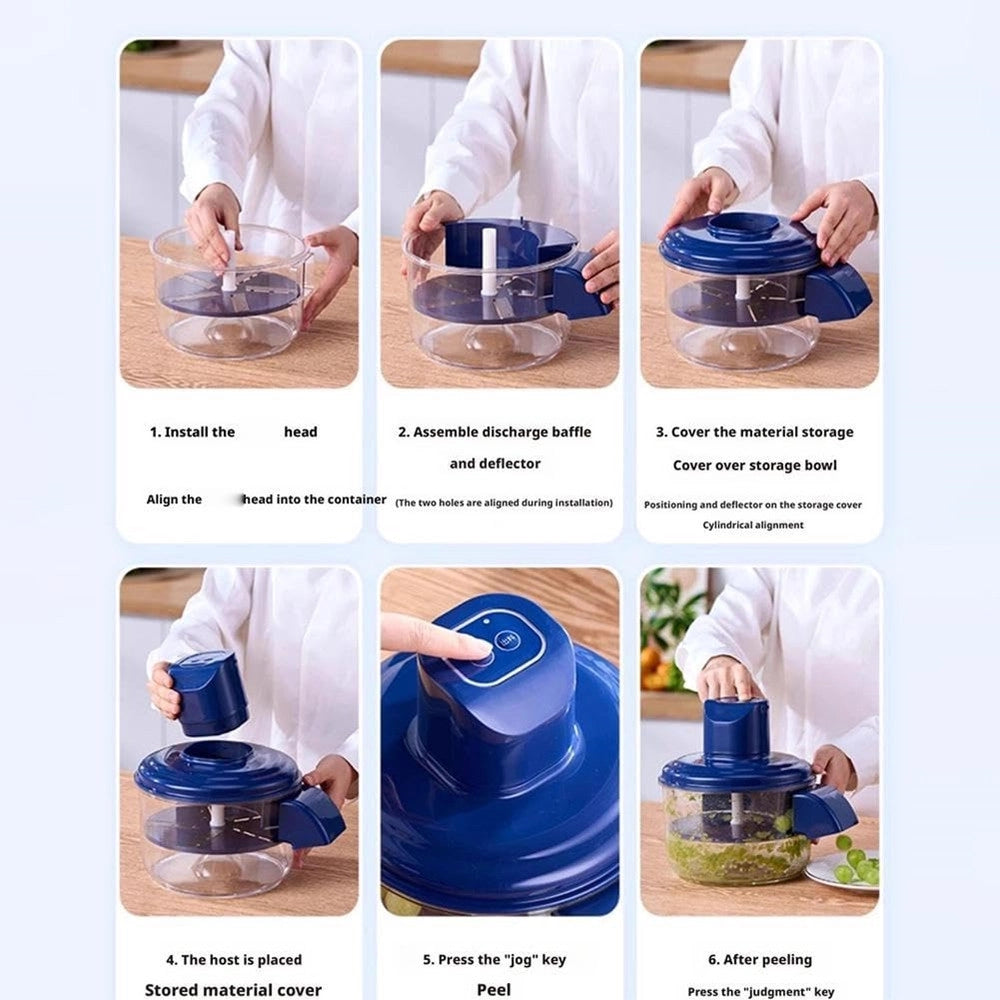 Trade Shop - Sbucciatrice Elettrica Automatica Ricaricabile Intelligente Per Frutta Verdure Uva Aglio -