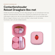 Contenitore per lenti a contatto Portatile - Set di viaggio con specchio - Pinza - Pincetta - Accessori per igiene - Senza conchiglie - Leggero in plastica - Custodia per lenti a contatto