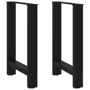 Set di 2 gambe per tavolo da pranzo moderne regolabili quadrate 50 x 72-73 cm in acciaio nero 02_0057540