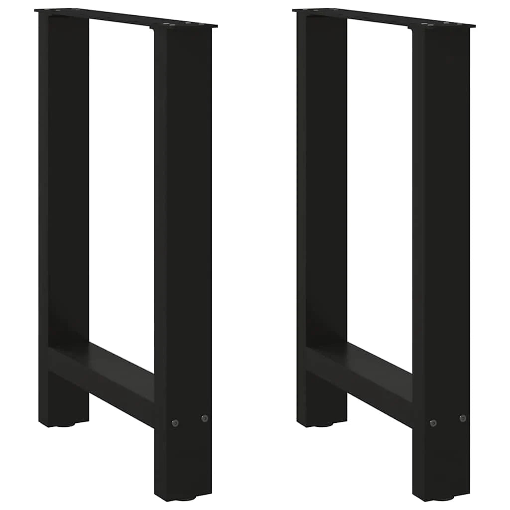 Set di 2 gambe per tavolo da pranzo moderne regolabili quadrate 50 x 72-73 cm in acciaio nero 02_0057540