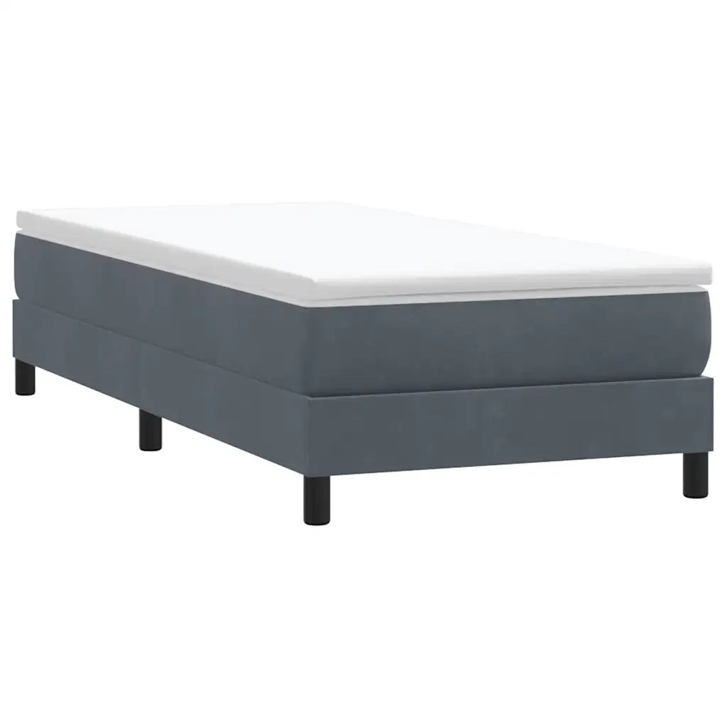 Giroletto a Molle senza Materasso Grigio Scuro 90x210cm Velluto 3315808