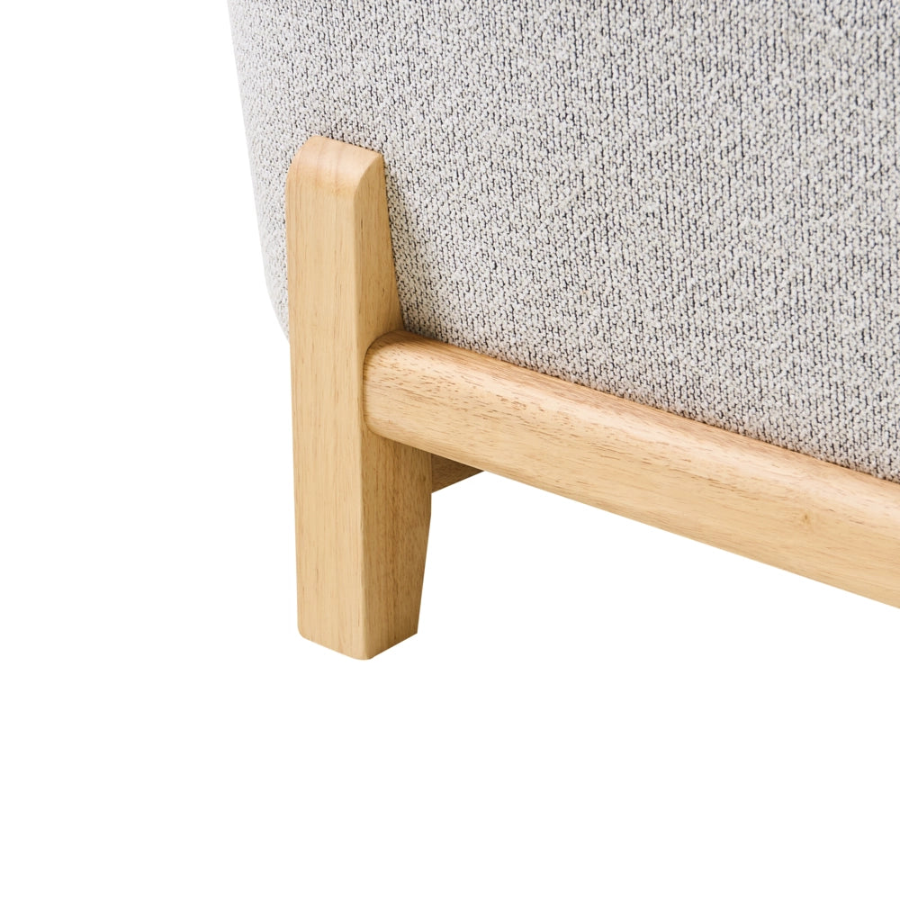 Divano a 3 posti imbottitura in poliestere grigio chiaro gambe in legno soggiorno stile moderno