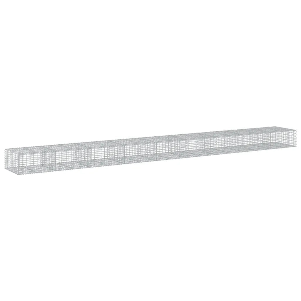 Cesto Gabbione con Copertura 900x100x50 cm in Ferro Zincato 3295186