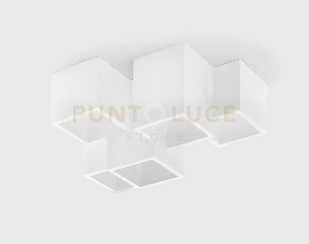 HERAEA lampada da soffitto 5 Luci in gesso bianco attacco GU10 24x33cm
