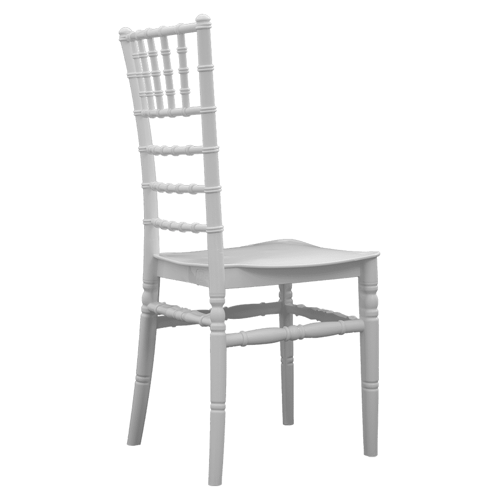 Set 2 sedie Chiavarine Tiffany Bianca in polipropilene con dimensioni 47x43x90 cm