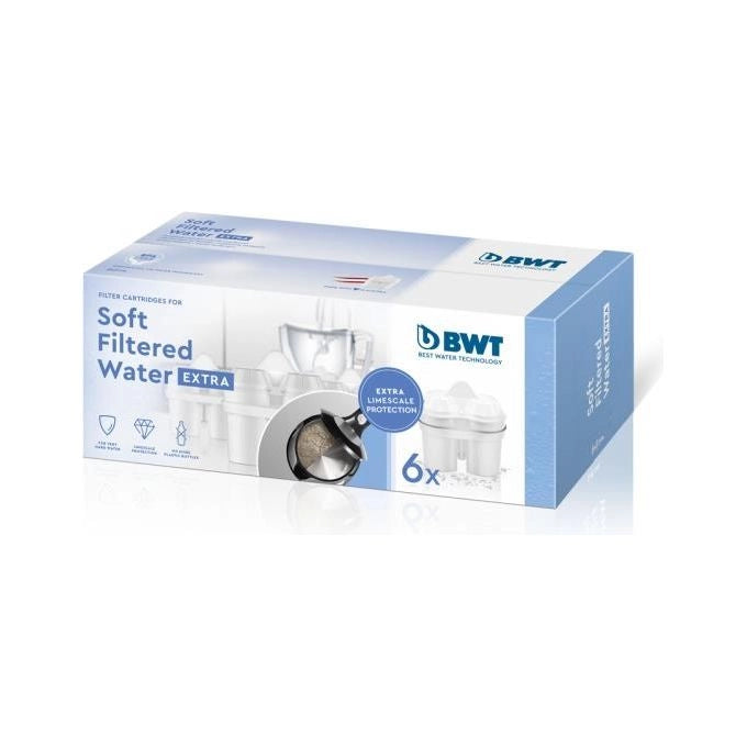 BWT soft_extra_kartuschen_parent SOFT FILTERED WATER EXTRA Cartuccia Filtrante Riduzione Cloro Calcio e Metalli Pesanti Fino a 120 Litri Colore Bianco