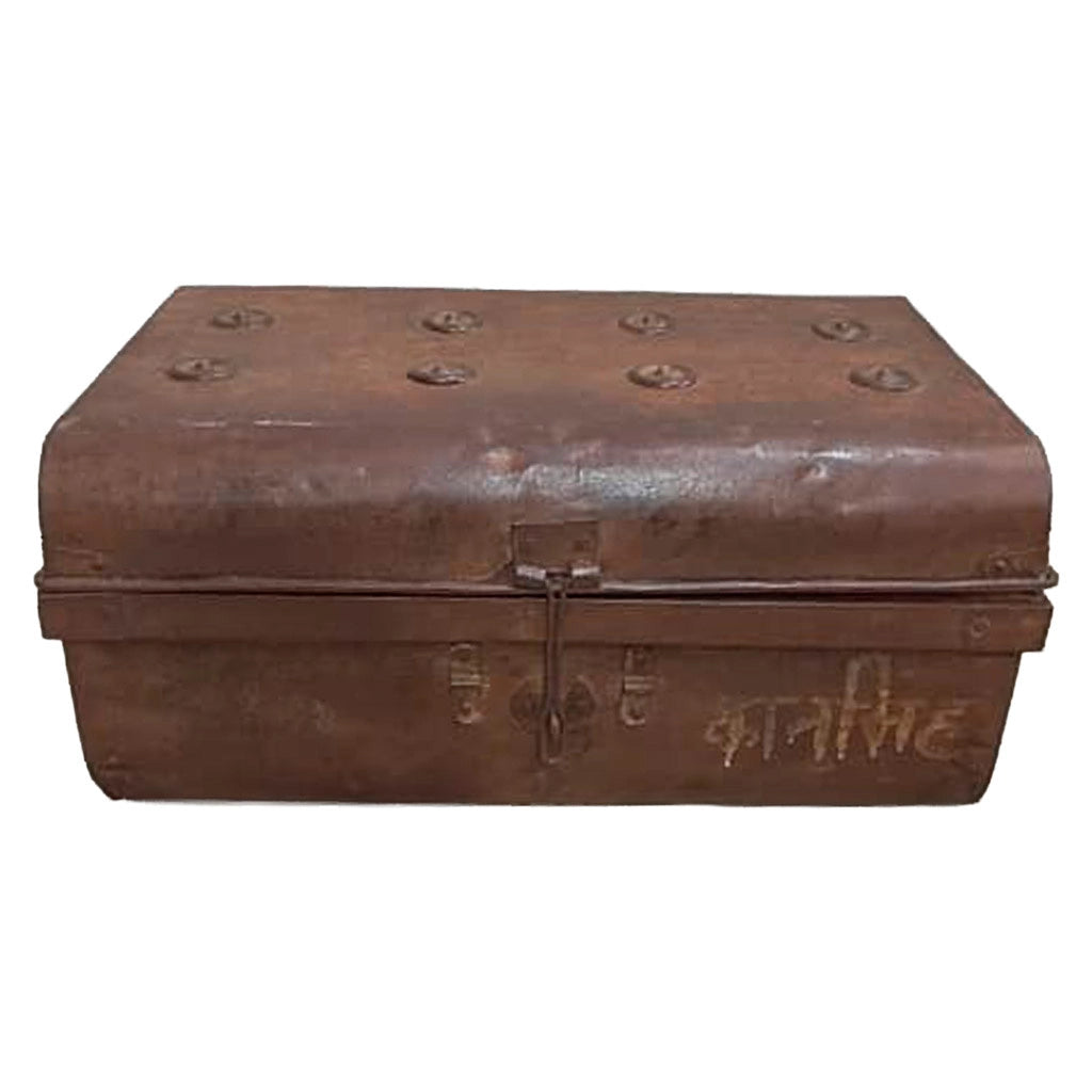 Valigia artigianale in metallo, 67x37x25h cm