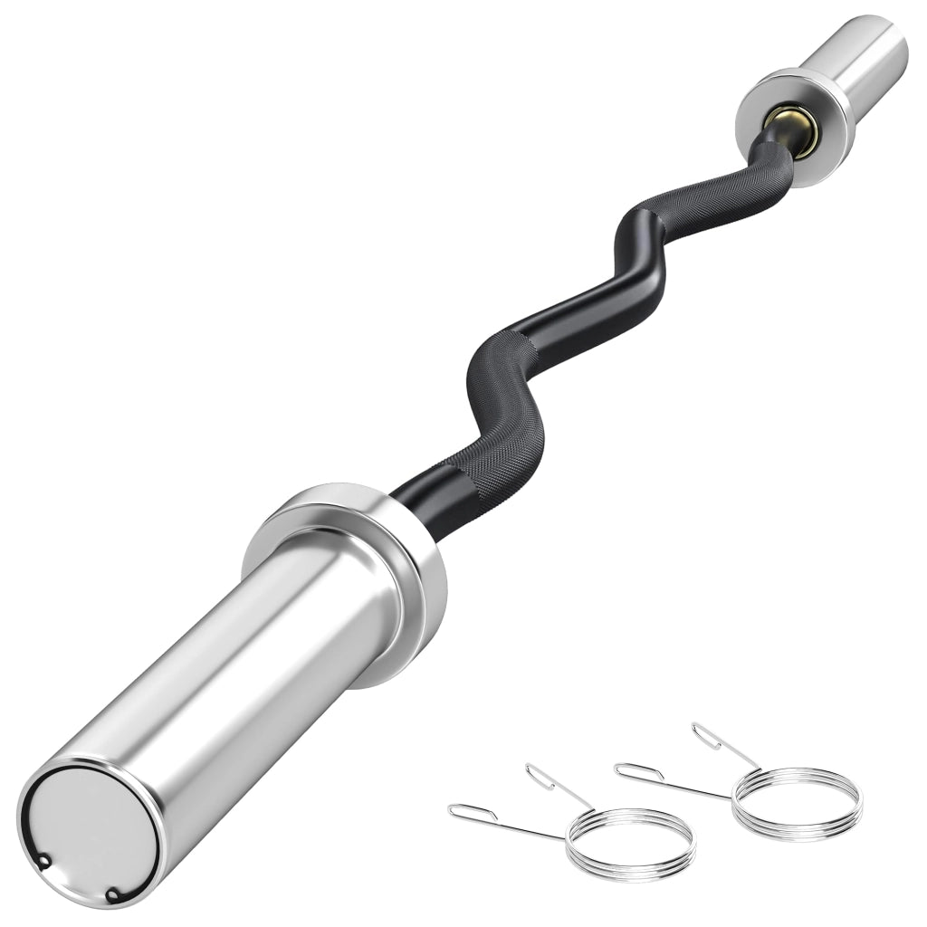 Barra Curl EZ con Presillas ¨C zephmum ¨C Nero e Argento 120 cm
