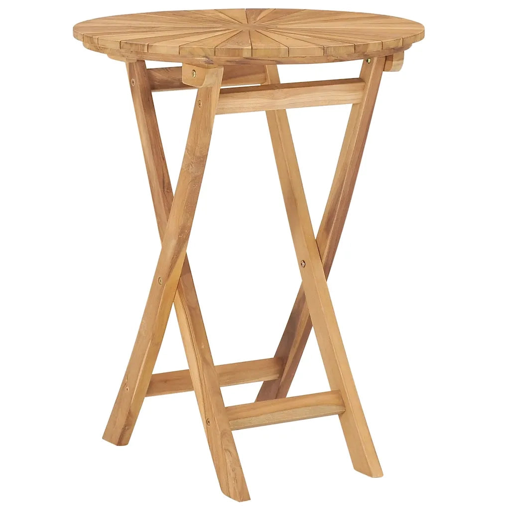 Tavolo da Giardino Pieghevole Ã˜  60 cm Legno Massello di Teak cod mxl 34285