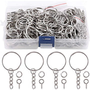Set di anelli di chiave 150 pezzi - Anelli di chiave piani - Anelli di chiave a molla - Anelli di chiave a vite - Estensione di catena - Utile in uso - Appesi alle chiavi