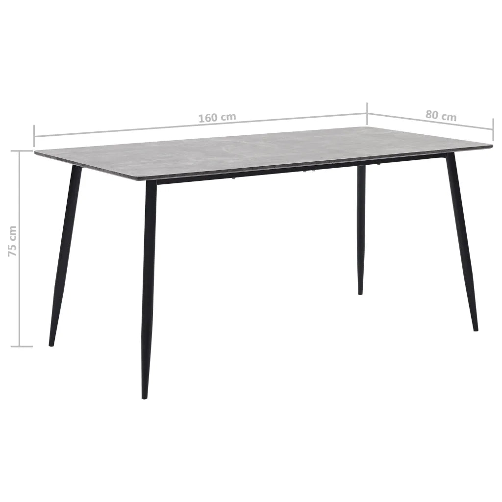 Tavolo da Pranzo Grigio 160x80x75 cm in MDF cod mxl 21552