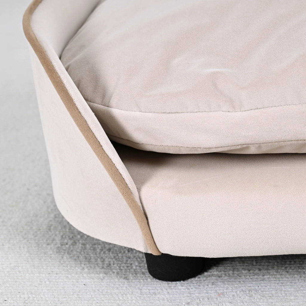 Divano per cani con cuscino amovibile ¨C zephmum ¨C 66x43x19.5 cm beige