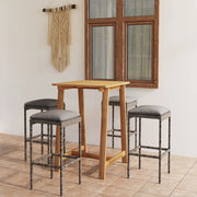 Set da Bar da Giardino 5 pz con Cuscini Grigio cod mxl 37245