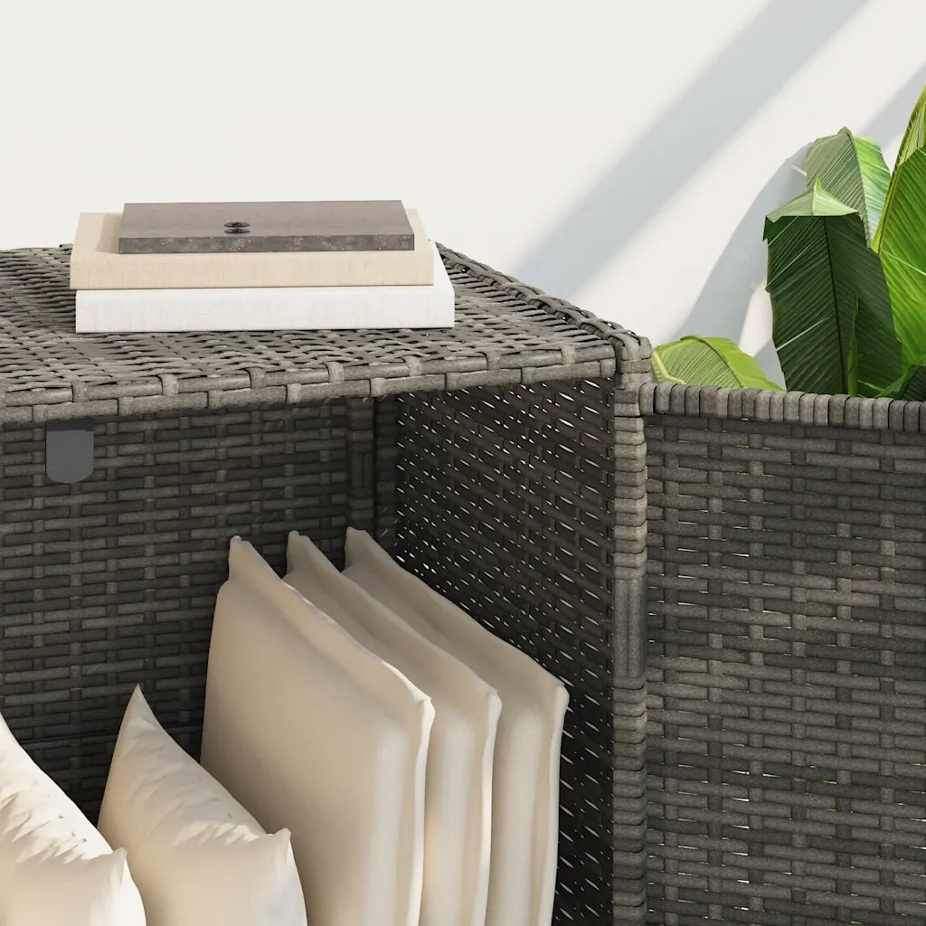 Armadietto Portaoggetti Giardino Grigio 83x45x76 cm Polyrattan 365545