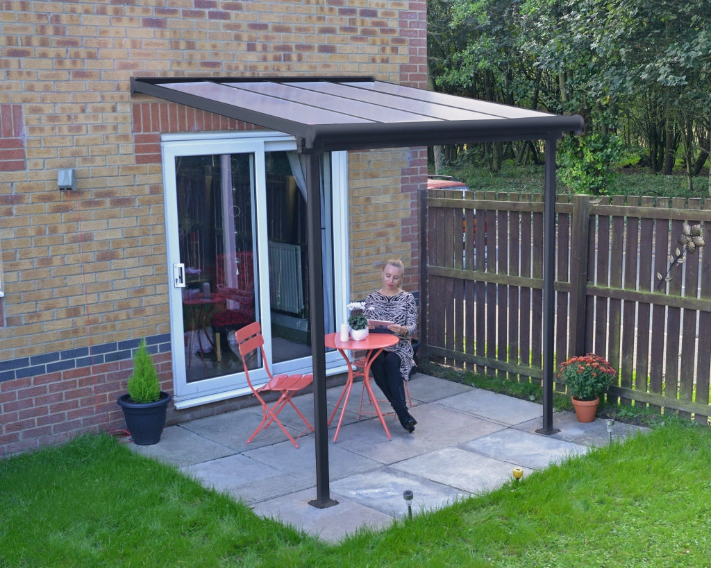 Pergola Addossata in Alluminio Sierra 2.3X2.3 m Grigio